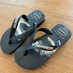 Havaianas Black and White Shark Flip Flops